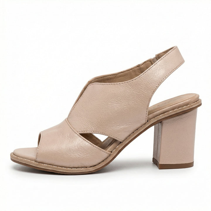 Genuine Leather Heeled Sandals Comfort Footbed Summer