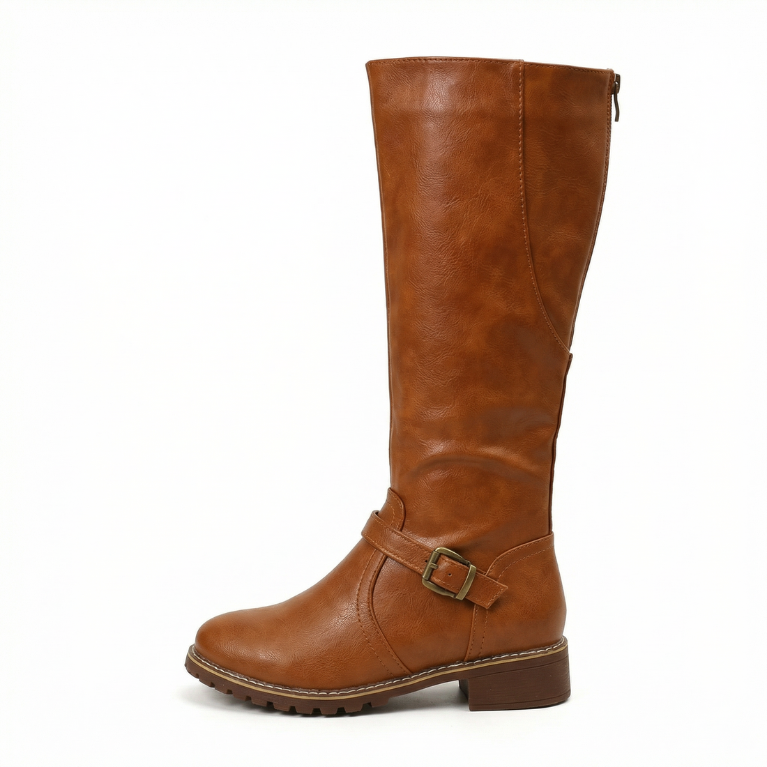Women's Leather Boots Block Heel