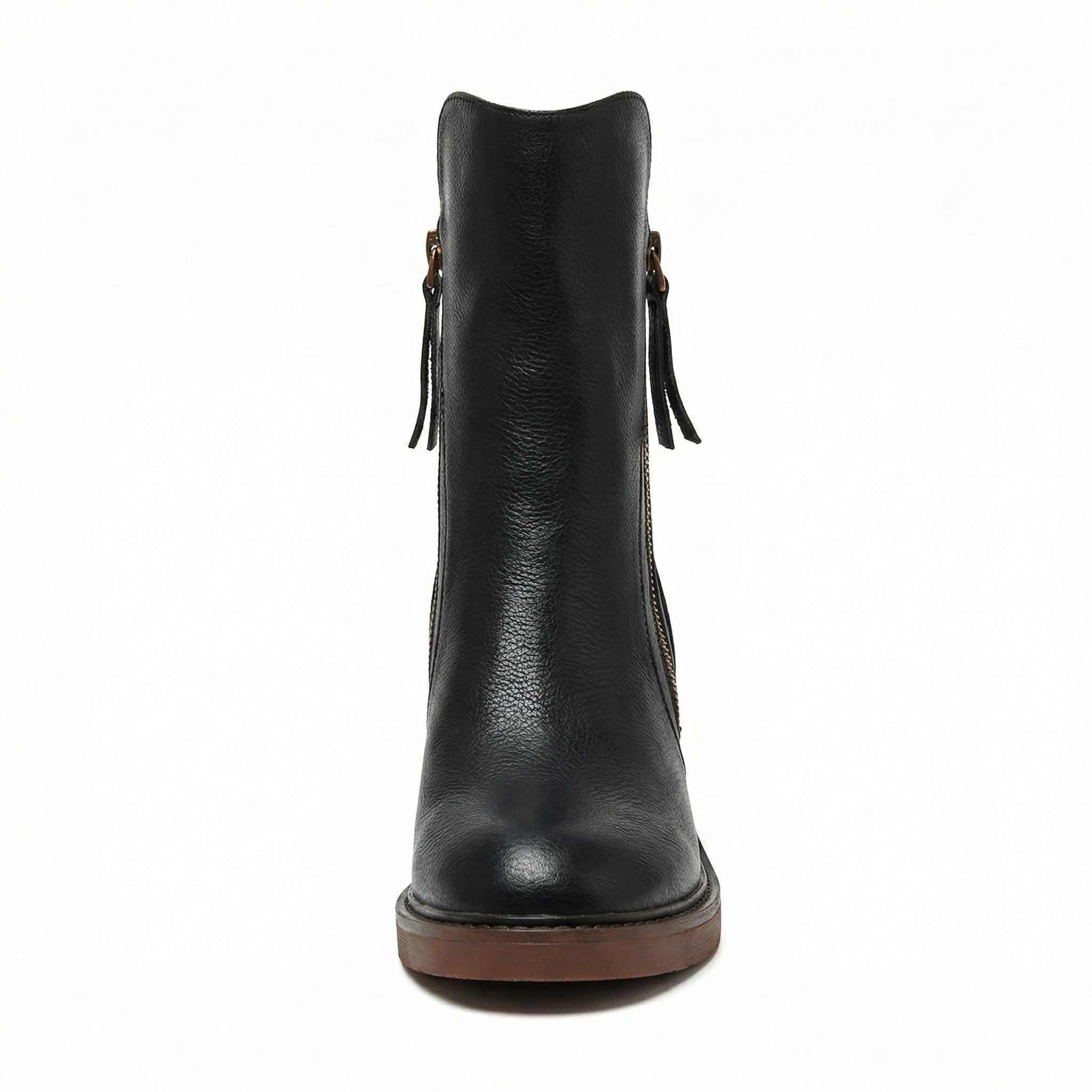 Women's Leather Boots Block Heel