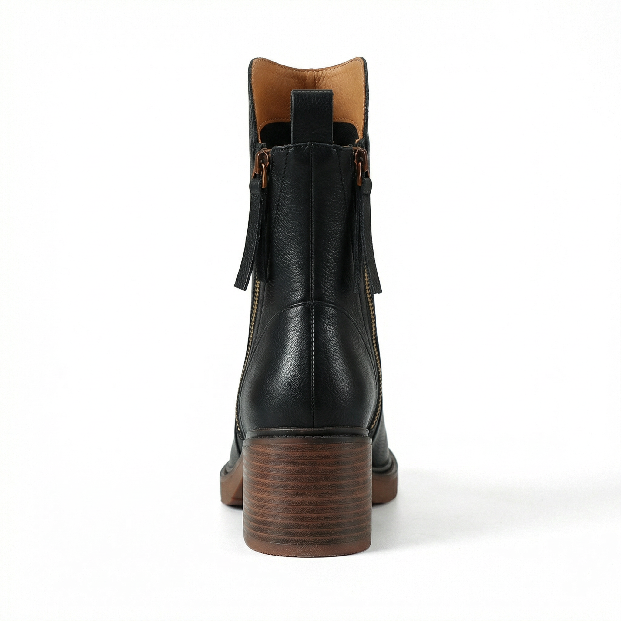 Women's Leather Boots Block Heel