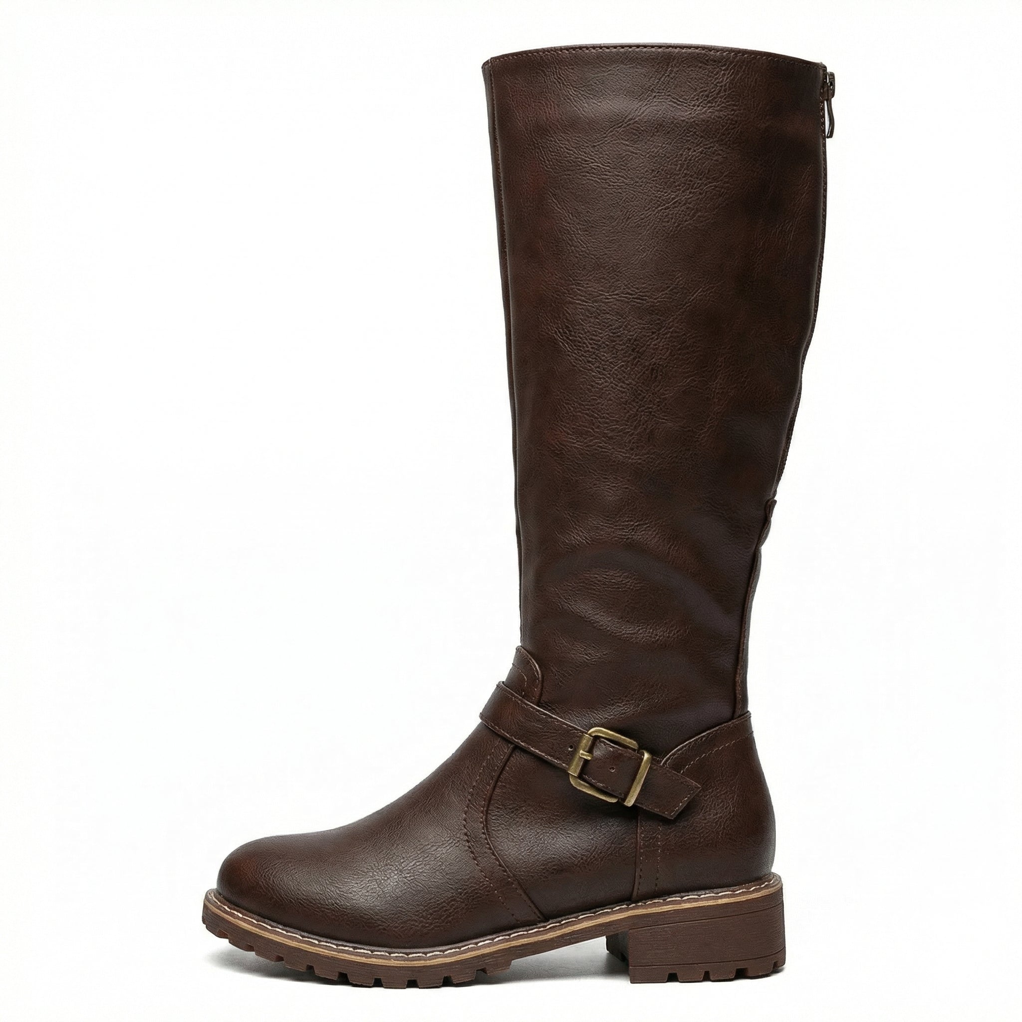 Women's Leather Boots Block Heel