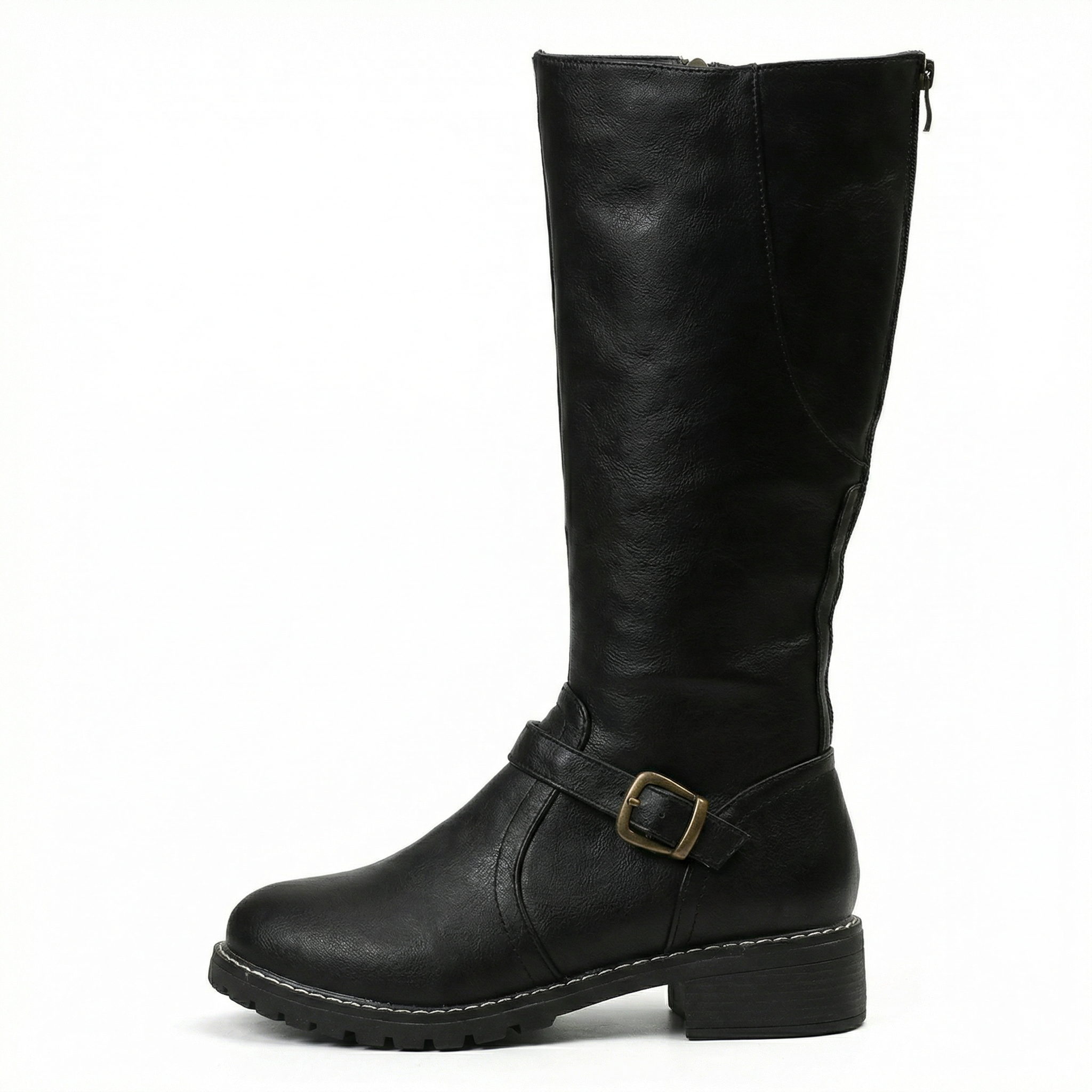 Women's Leather Boots Block Heel